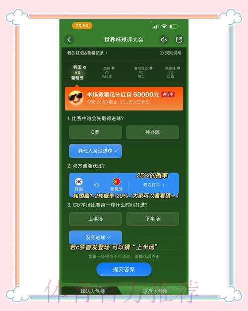 世界杯竞猜平台都有哪些精彩特色活动