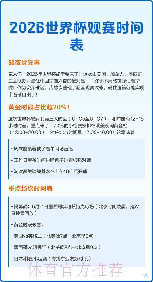 2026年世界杯全程赛事实时直播时间表 2026年世界杯全程赛事实时直播时间表